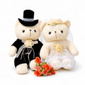Brautpaar-Teddybären im Hochzeitsoutfit