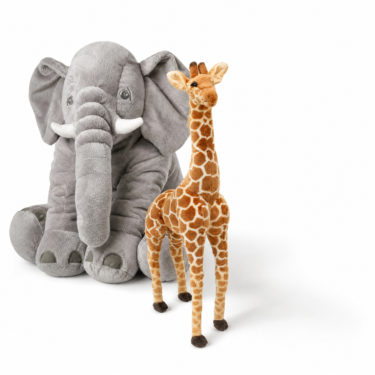 Pack Peluche Savane Éléphant et Girafe