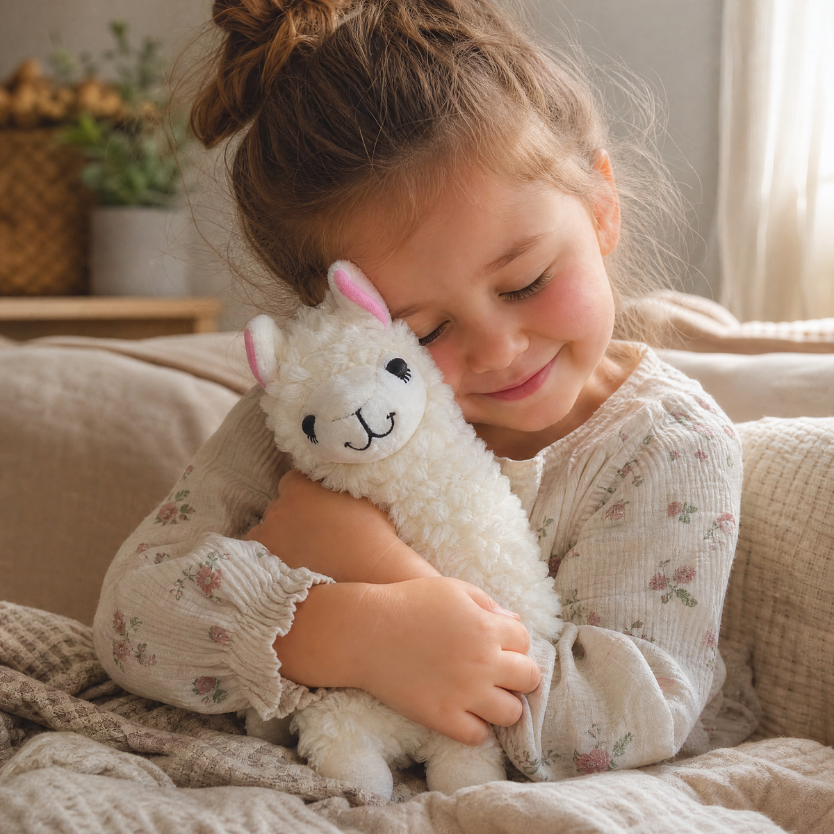 Peluche Alpaga à Poils Longs Bouclés
