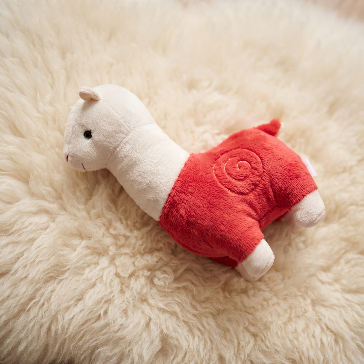 Kuscheliges Alpaka-Plüschtier Rot 28 cm