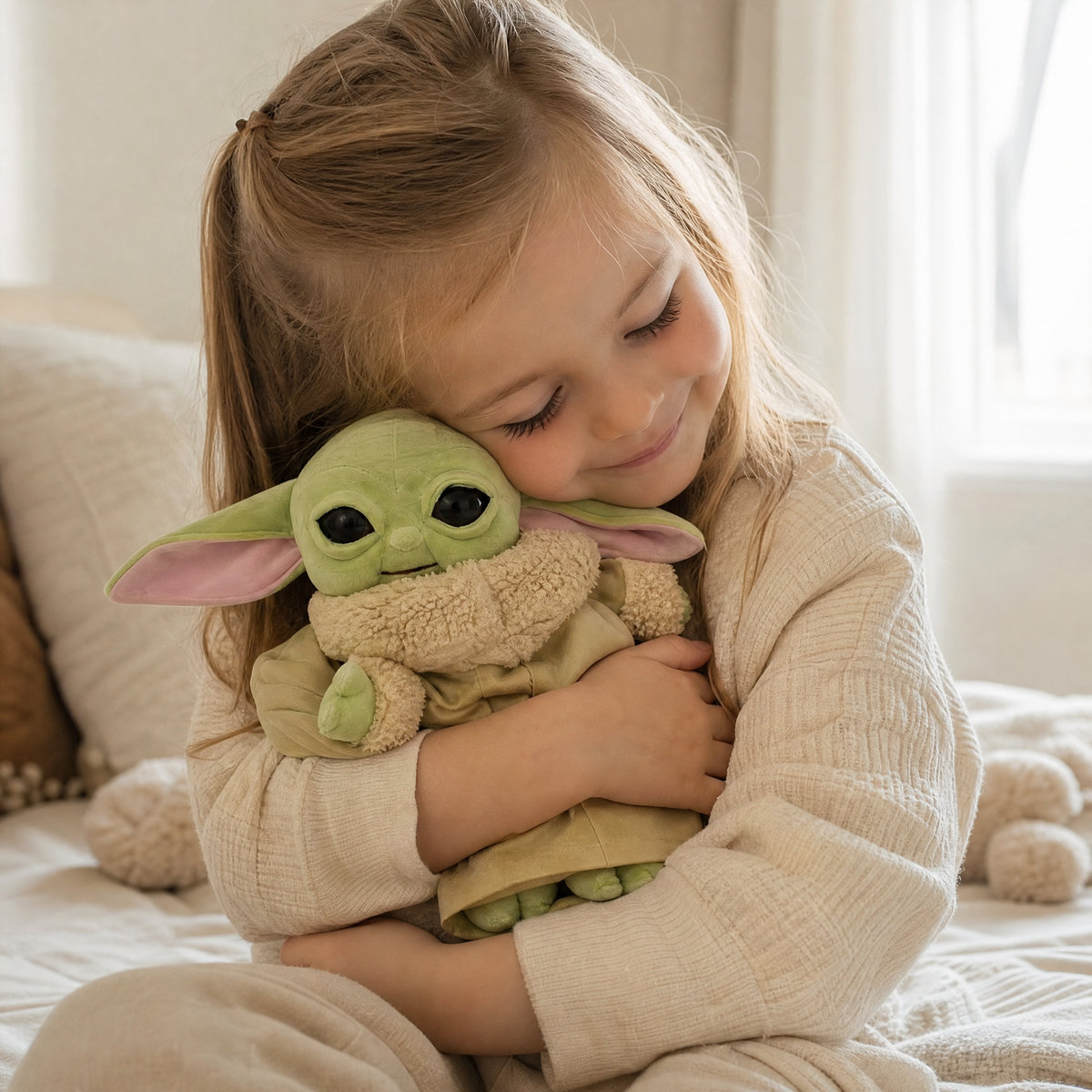 Peluche Baby Yoda 20cm avec Robe Beige
