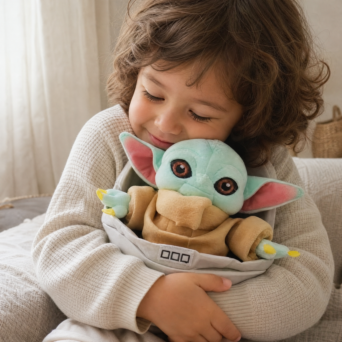 Peluche Baby Yoda dans son Berceau 23cm
