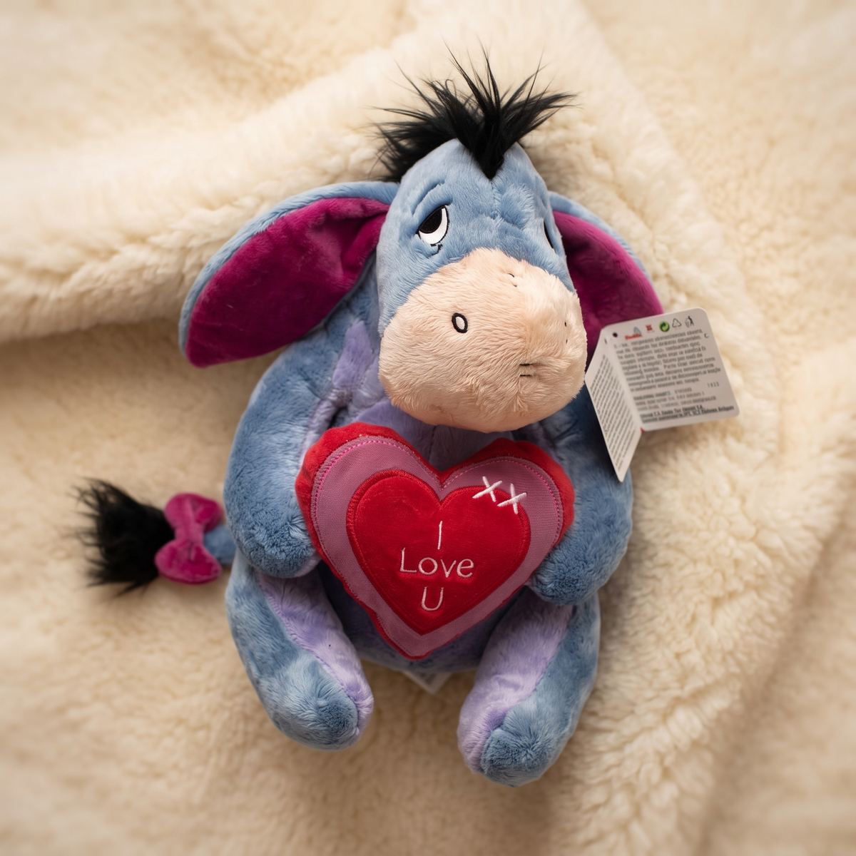 Peluche Bourriquet Cœur I Love U
