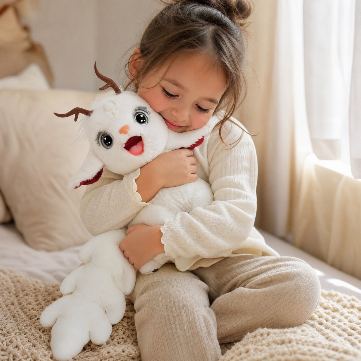 Peluche Cerf Blanche 50cm
