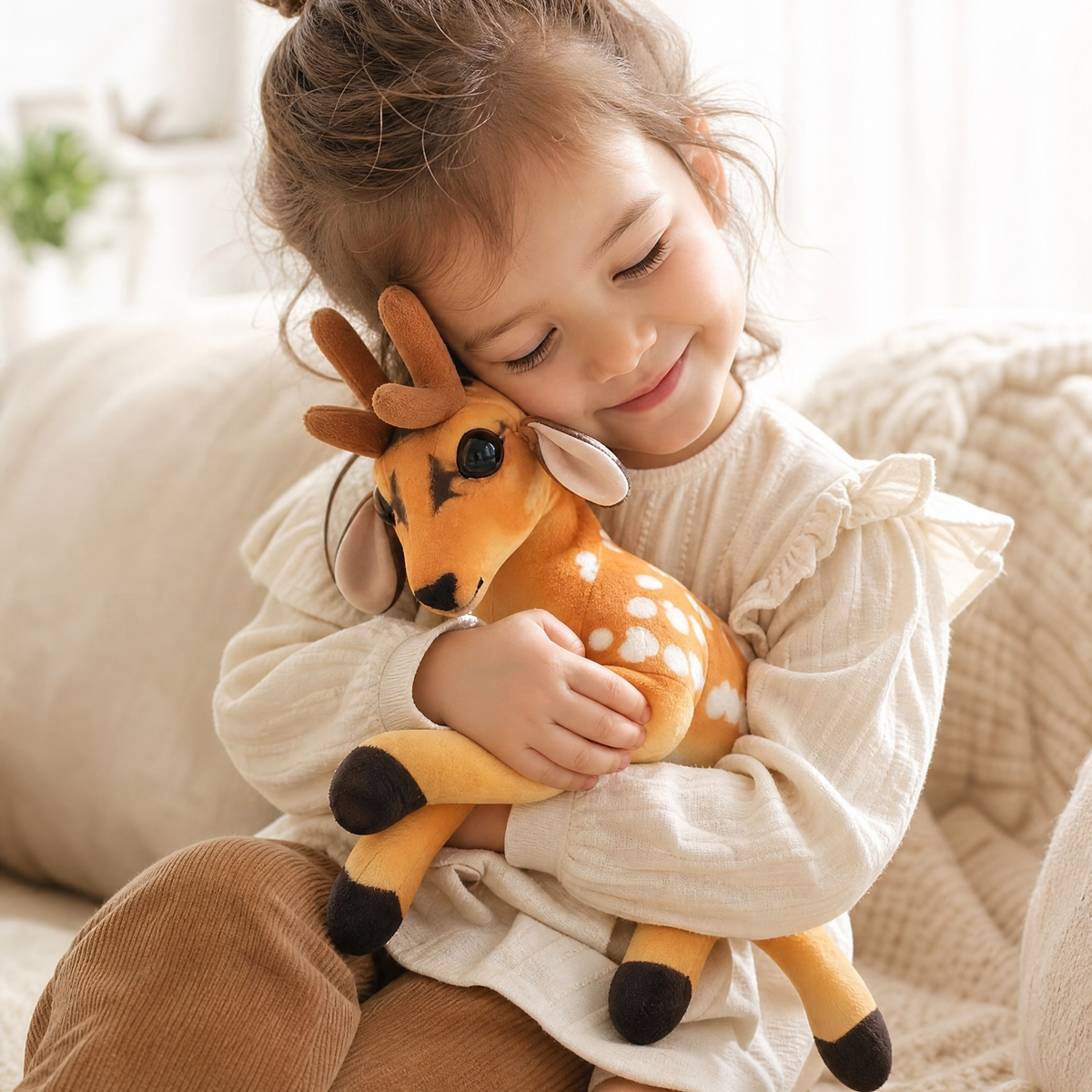 Peluche Cerf Tacheté Réaliste