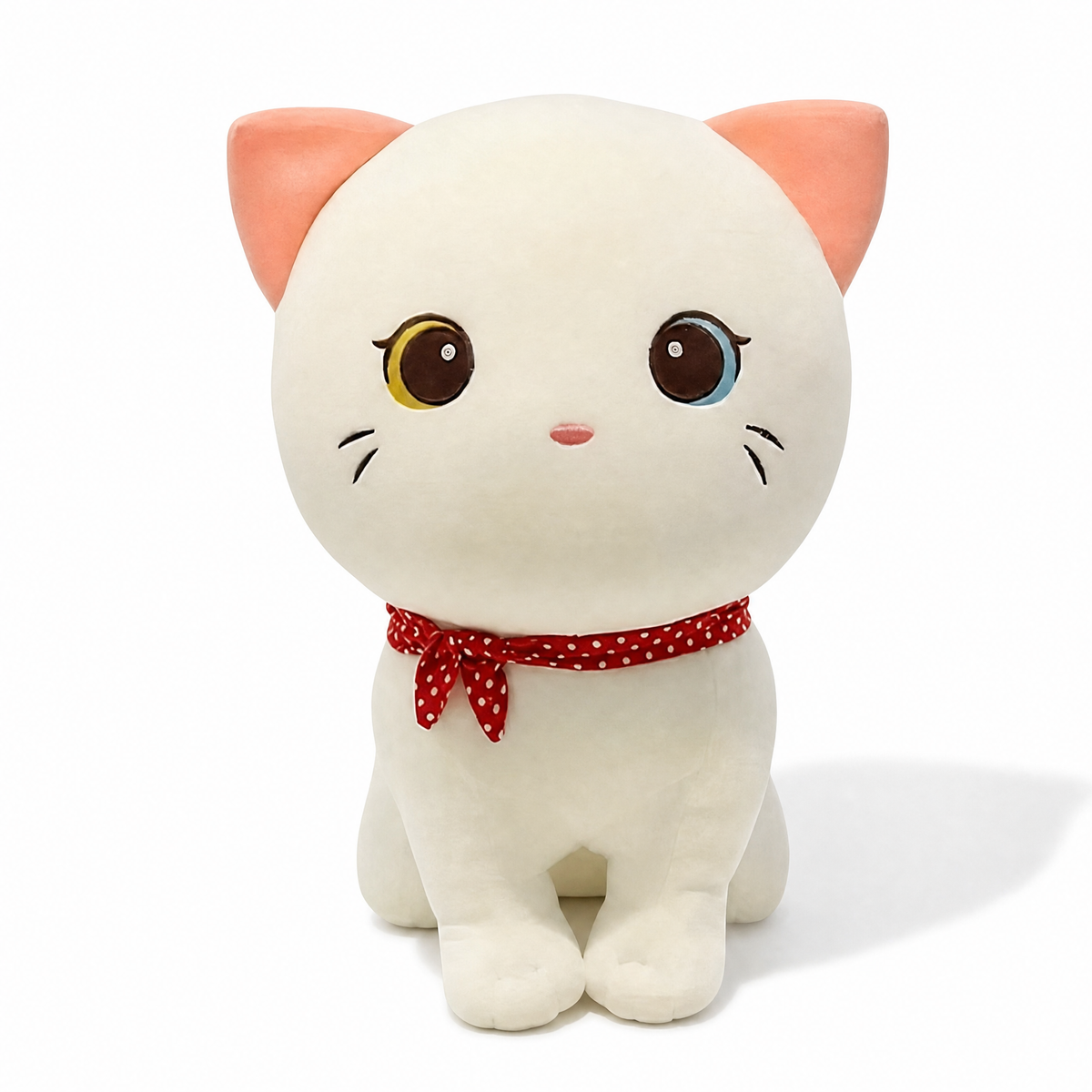 Peluche Chat Blanc Yeux Vairons Foulard