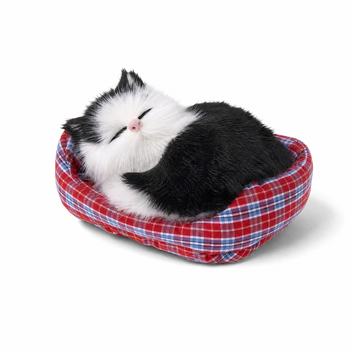 Peluche Chat Endormi avec Panier Décoratif