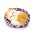 Peluche Chat Endormi avec Panier Décoratif
