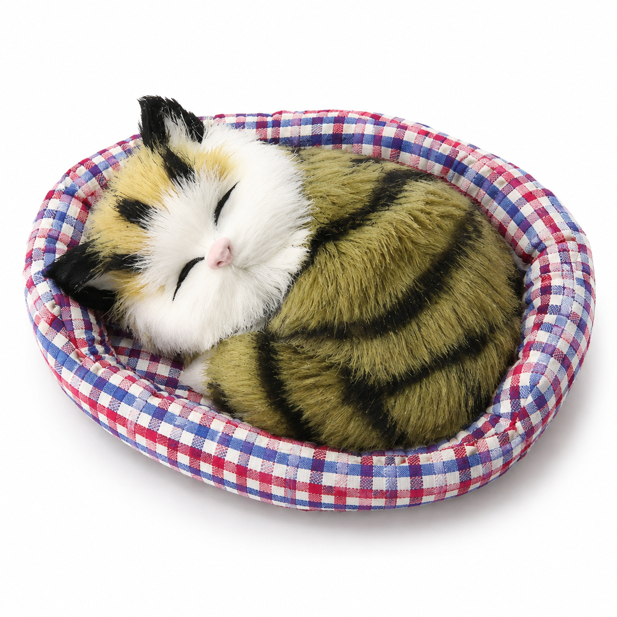 Plüschtier Schlafende Katze mit Deko-Körbchen