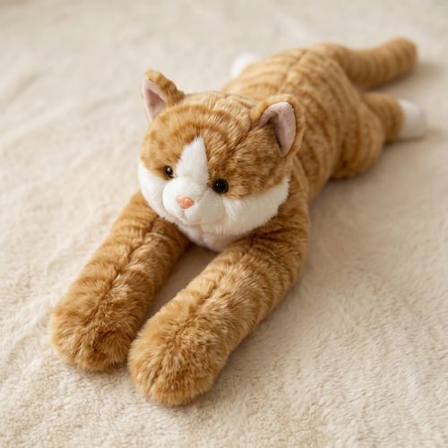 Beschwerte Trostkatze Plüschtier Rot oder Grau