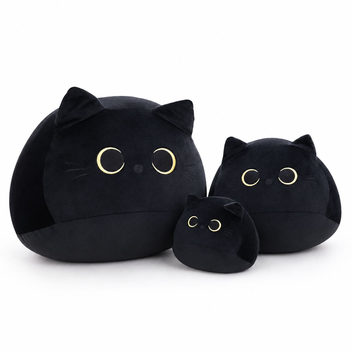 Peluche Chat Noir aux Grands Yeux