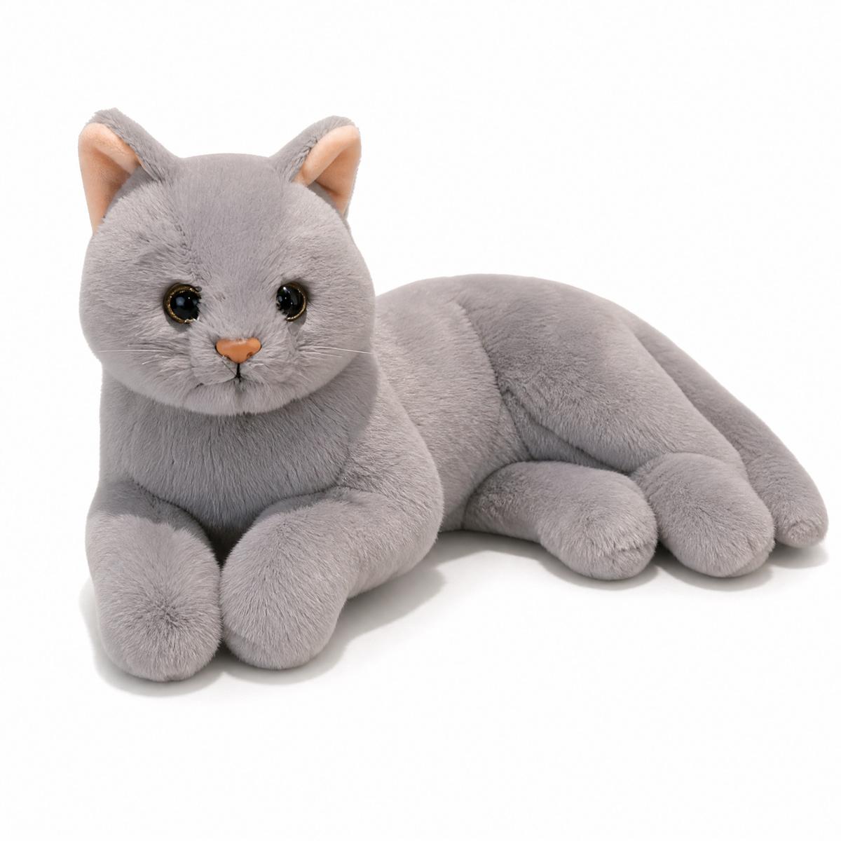 Peluche Chat Réaliste Grise 30cm