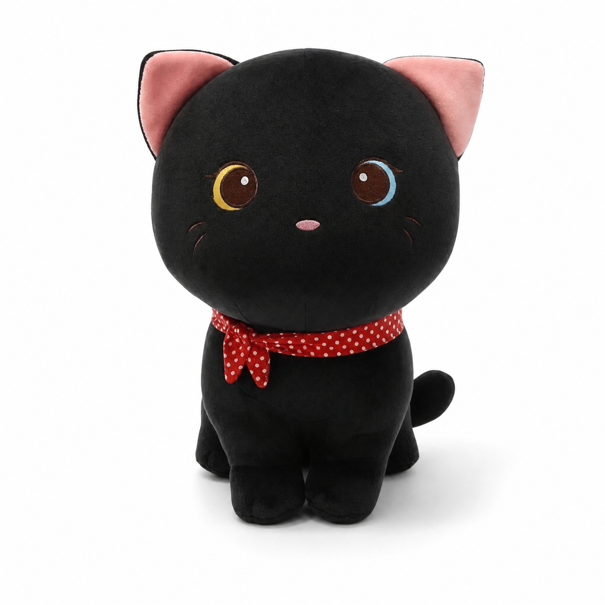 Peluche Chaton Noir Yeux Vairons