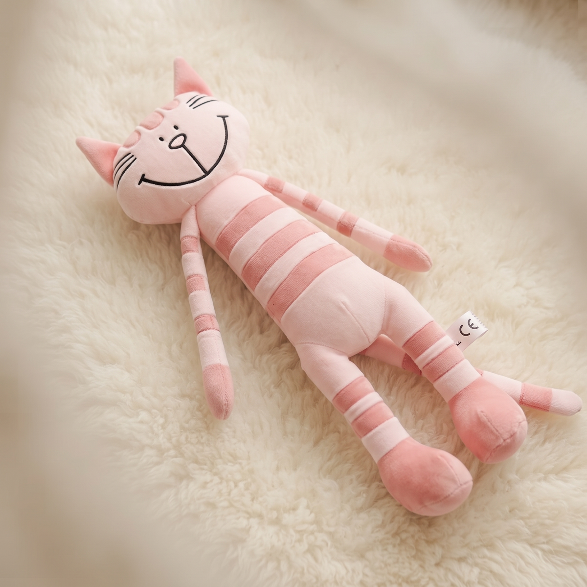 Peluche Chaton Rose Tigré aux Longues Pattes