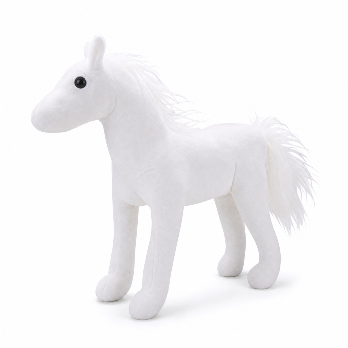 Peluche Cheval Blanc avec Crinière