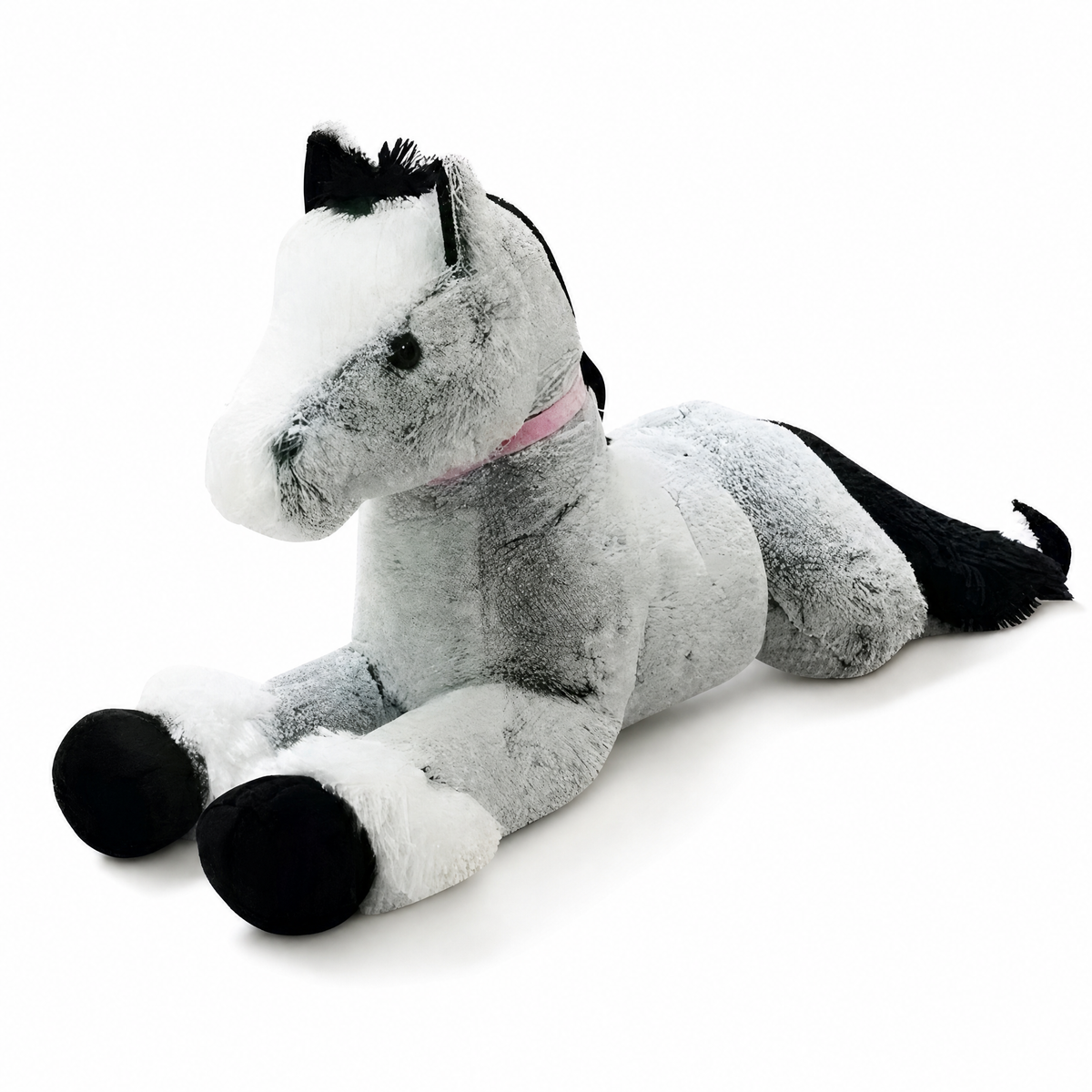 Peluche Cheval Géante Gris Bleu 90cm