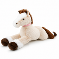 Peluche Cheval Géante Marron Blanc 90-120cm