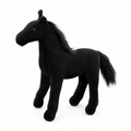 Peluche Cheval Noir à Crinière Soyeuse