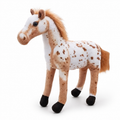 Peluche Cheval Réaliste Blanc et Marron