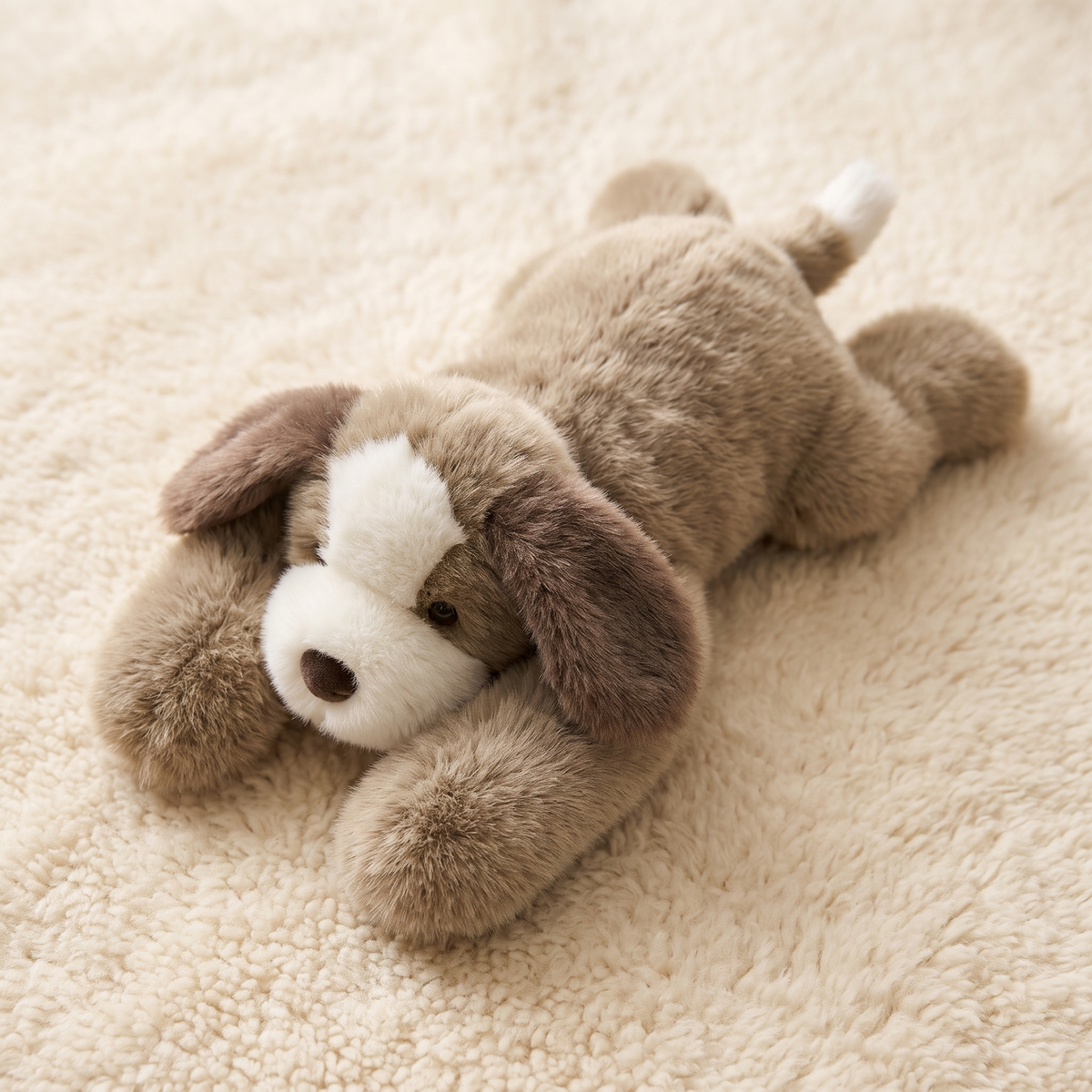 Peluche Chien Lestée Beige Apaisante