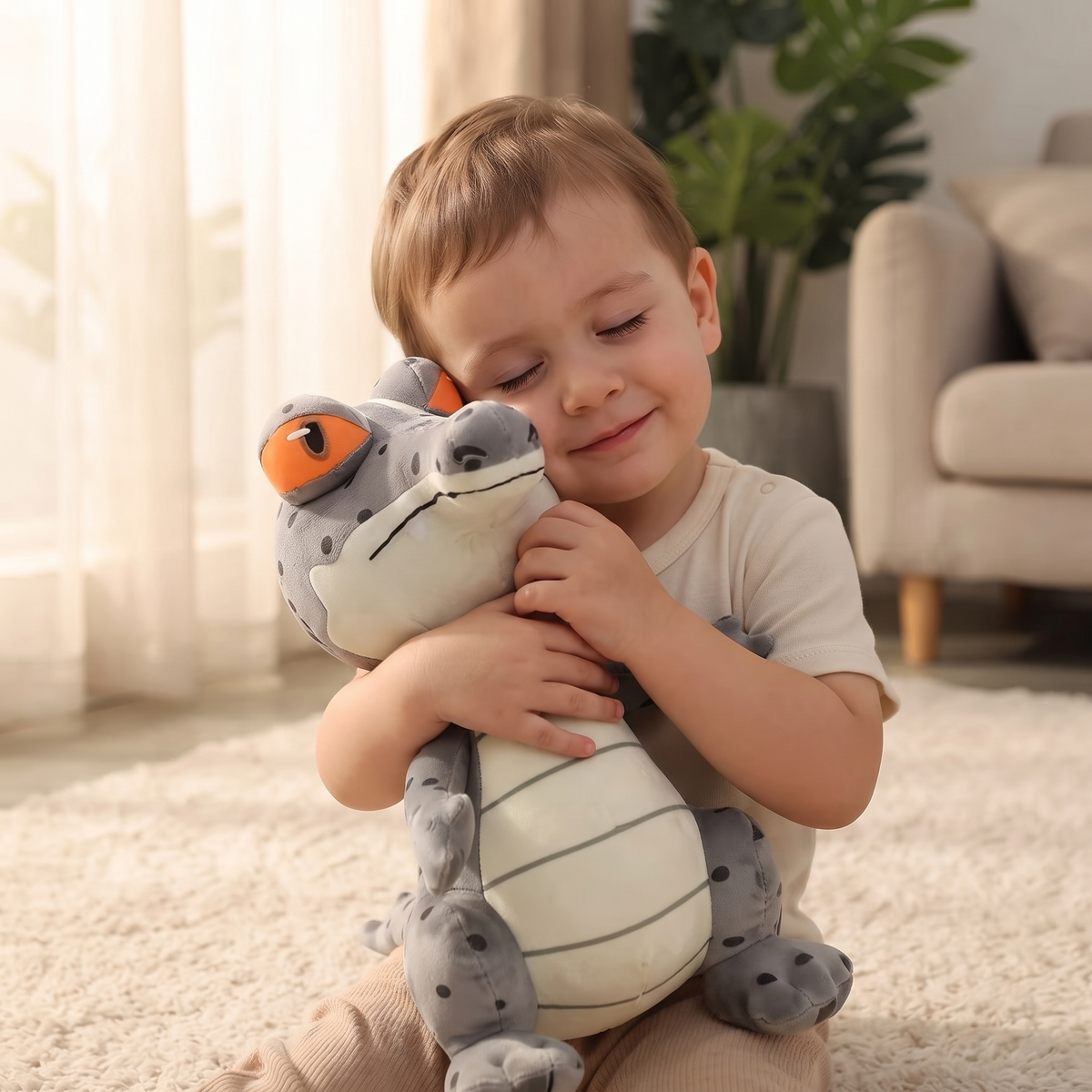 Peluche Crocodile à Gros Yeux Expressifs