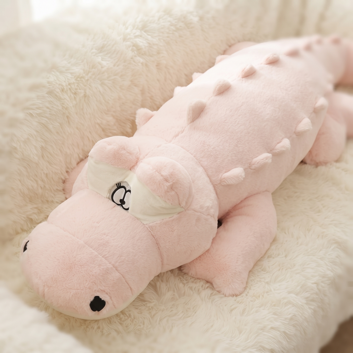 Peluche Crocodile Géante Rose