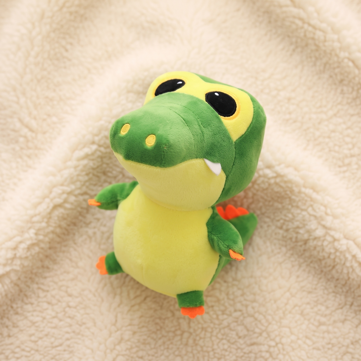 Peluche Crocodile Kawaii Vert et Jaune
