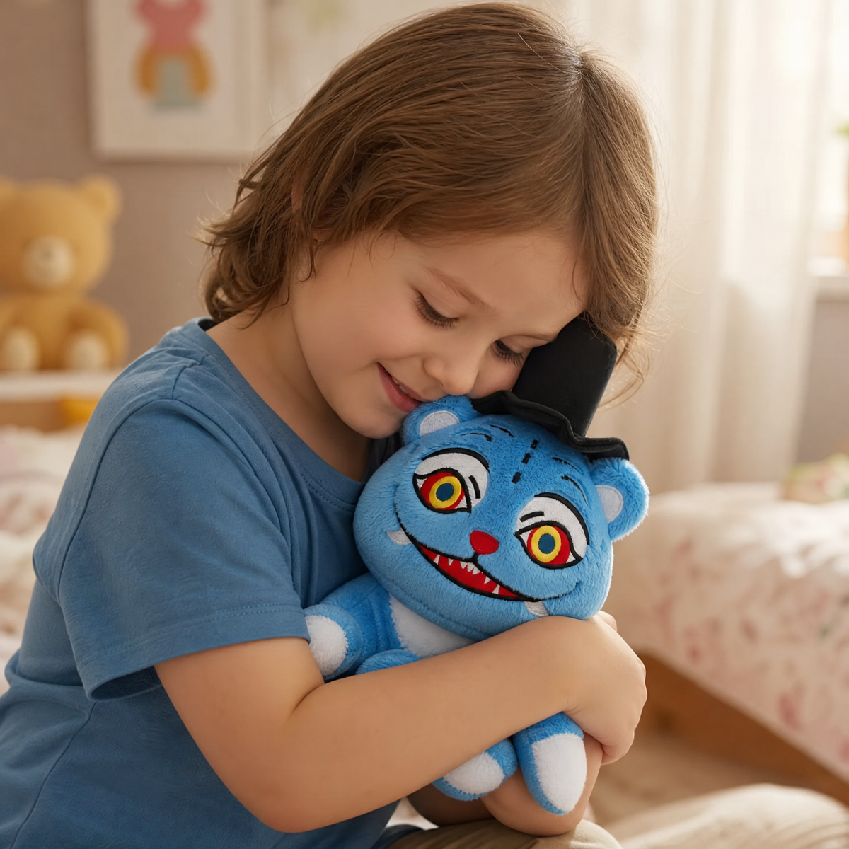Deko-Plüschtier Blauer Tiger mit Hut