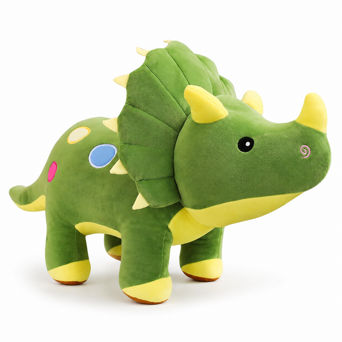 Peluche Dinosaure Verte Tricératops Toute Douce