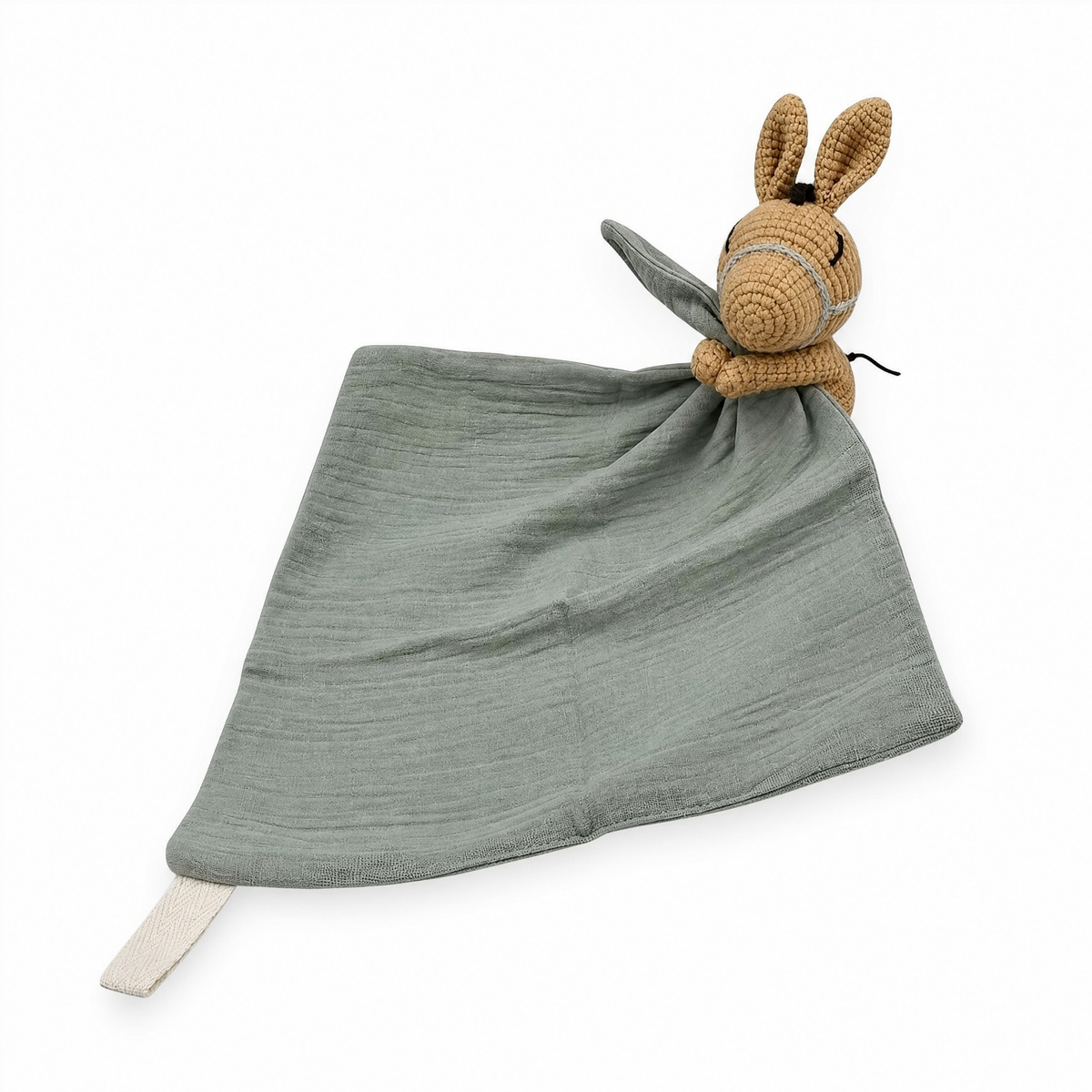 Flaches gehäkeltes Baby-Schmusetuch Hase