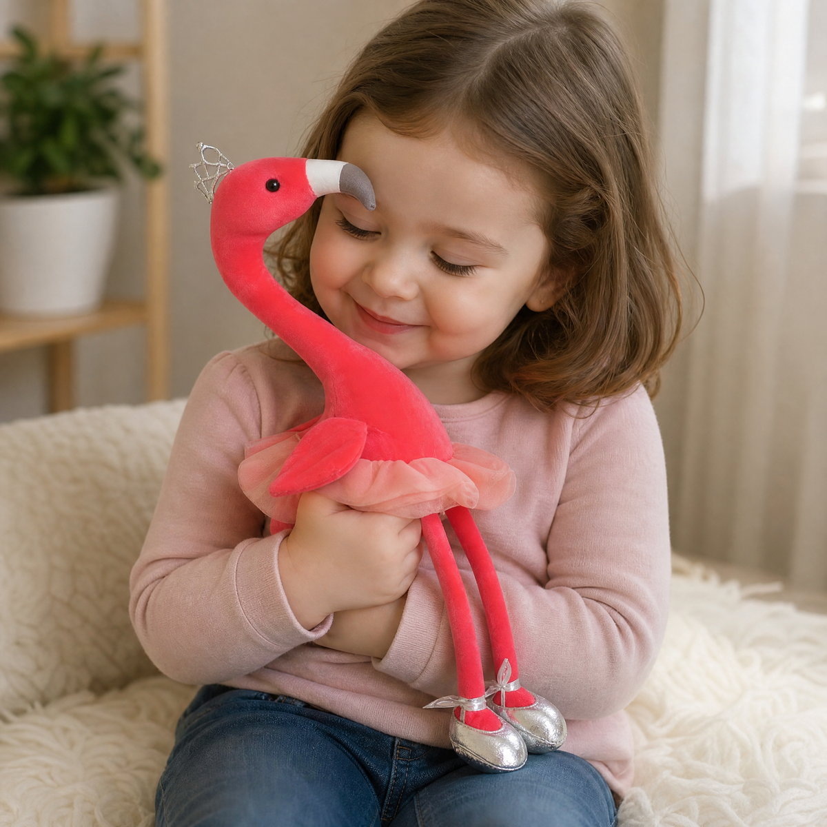 Plüschtier Flamingo 35 cm mit weicher Krone