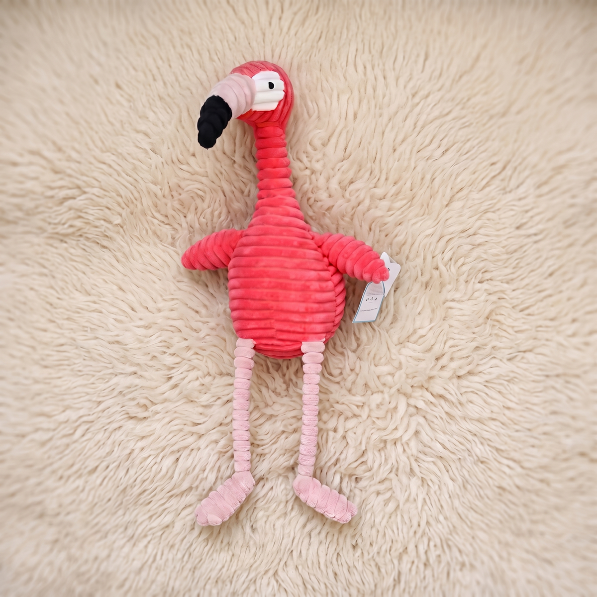 Peluche Flamant Rose Côtelé 30 cm