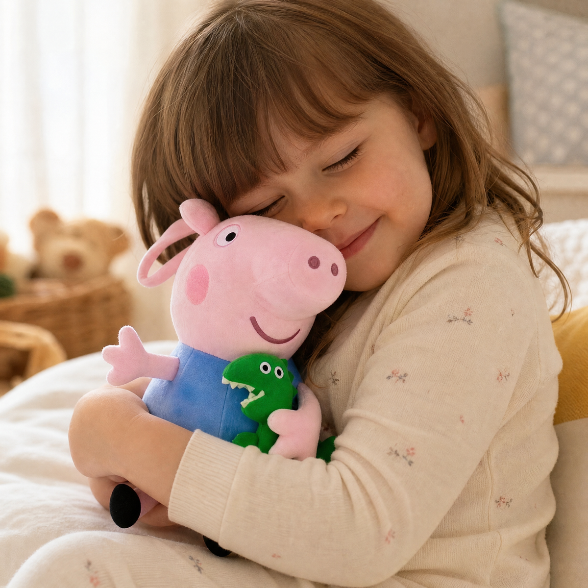 Peluche George Peppa Pig avec Dinosaure 19 cm