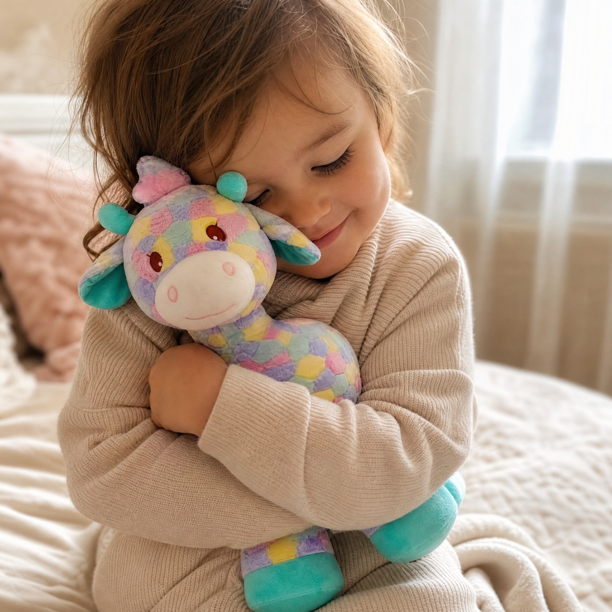 Peluche Girafe Multicolore Arc-en-ciel 30 cm