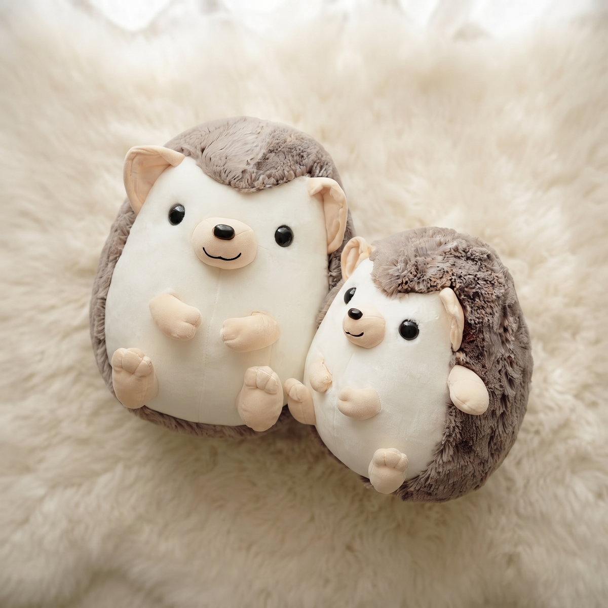 Peluche Hérisson Adorable Marron et Crème