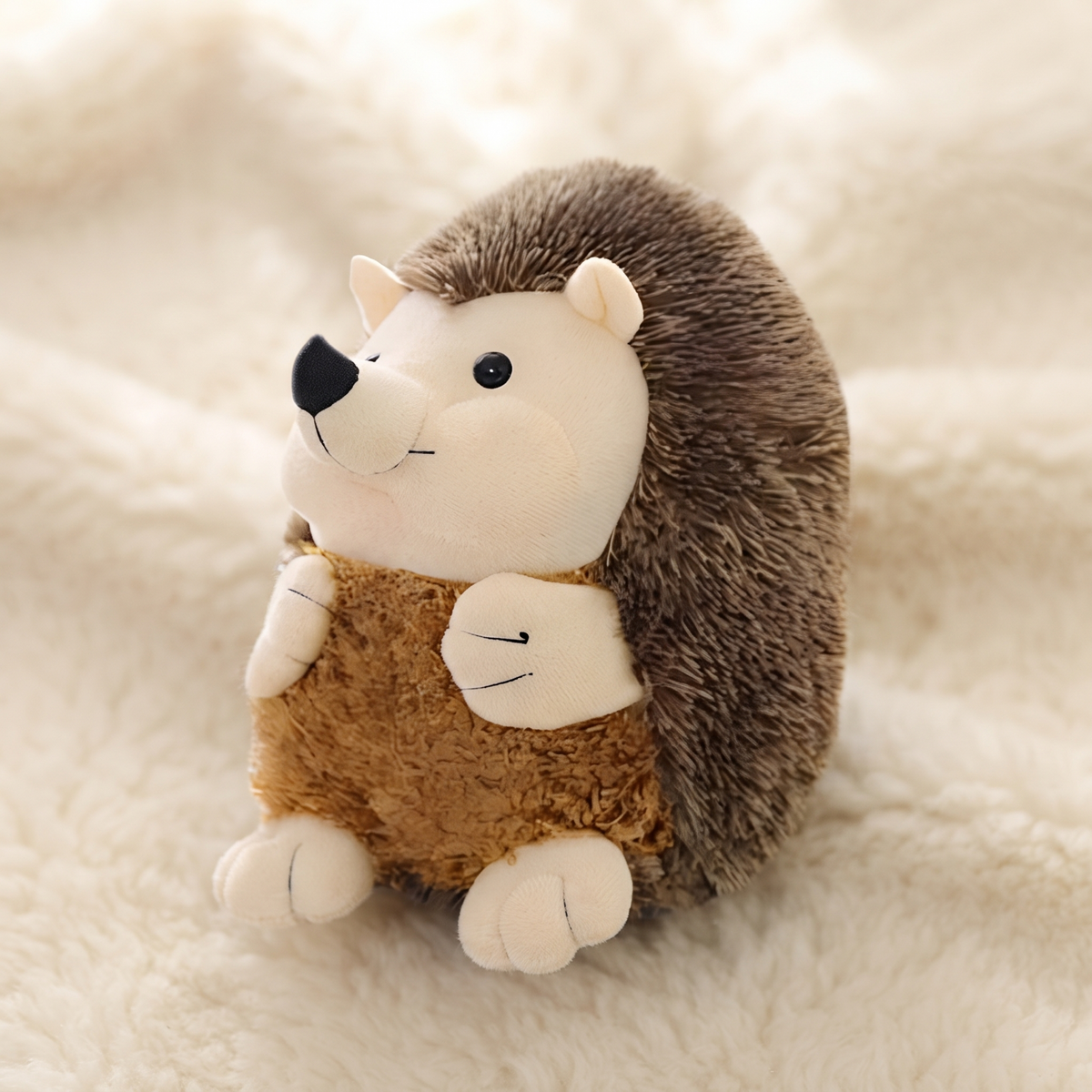 Peluche Hérisson avec Gilet Marron 18cm