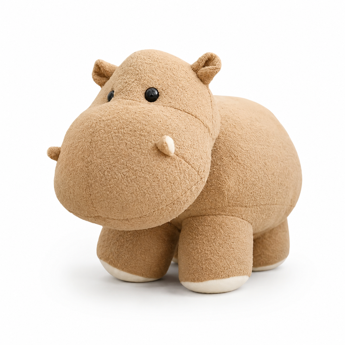 Peluche Hippopotame Debout Beige Quatre Pattes