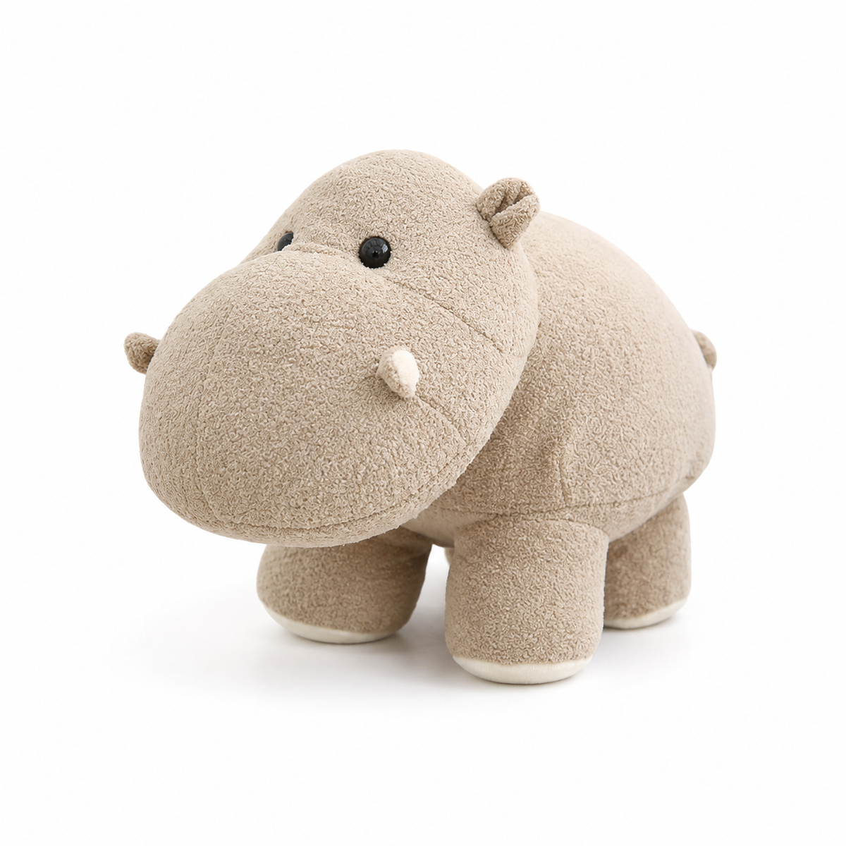 Peluche Hippopotame Debout Beige Quatre Pattes
