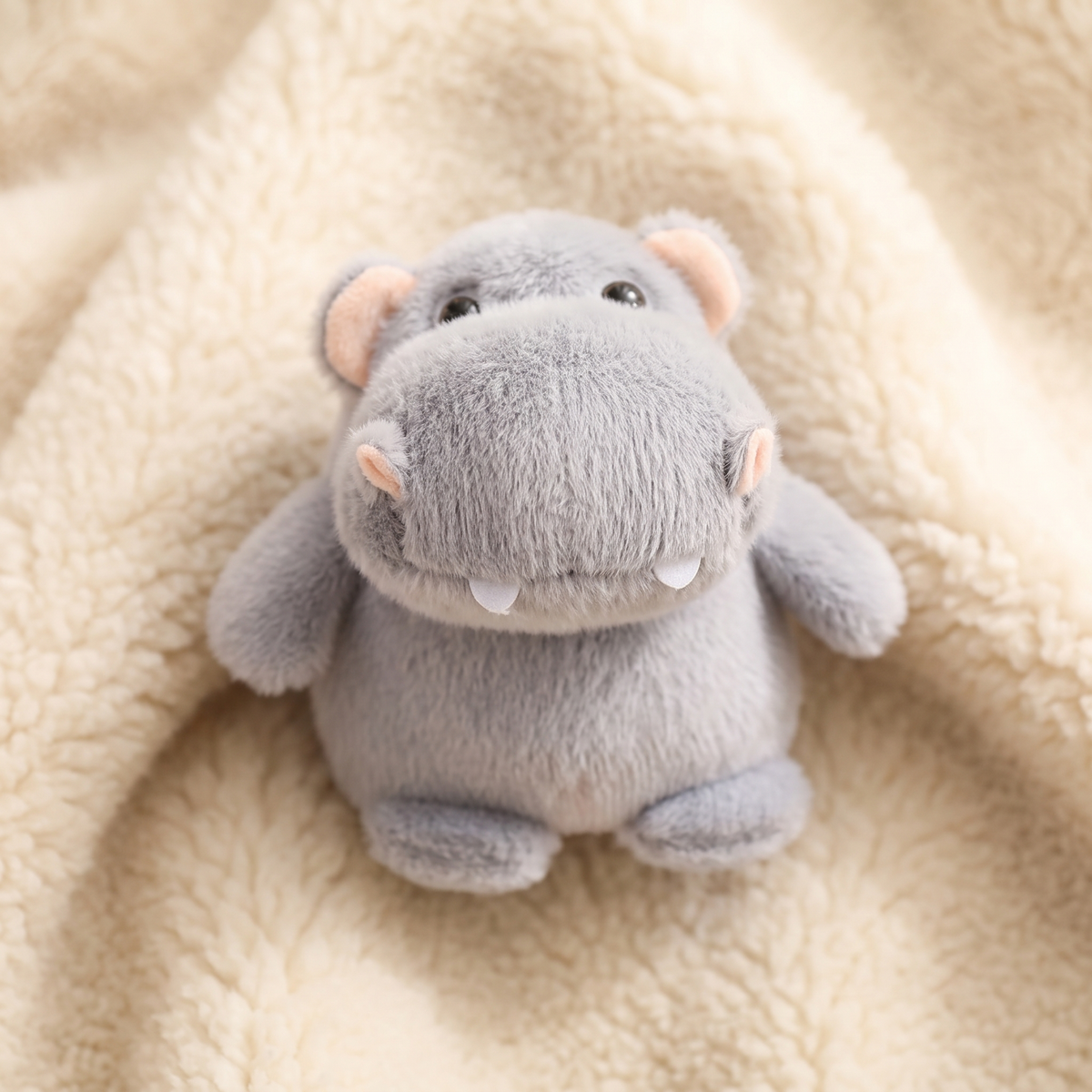 Peluche Hippopotame Grise en Trois Tailles
