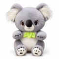 Peluche Koala Gris avec Feuille d'Eucalyptus