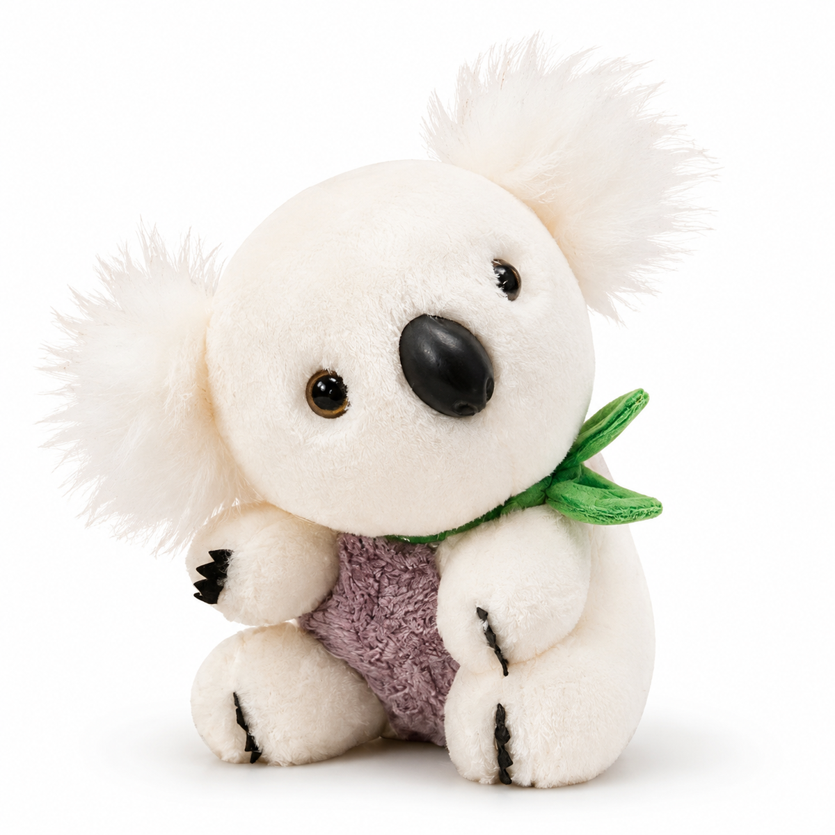 Peluche Koala Gris et Blanc avec Feuille d'Eucalyptus