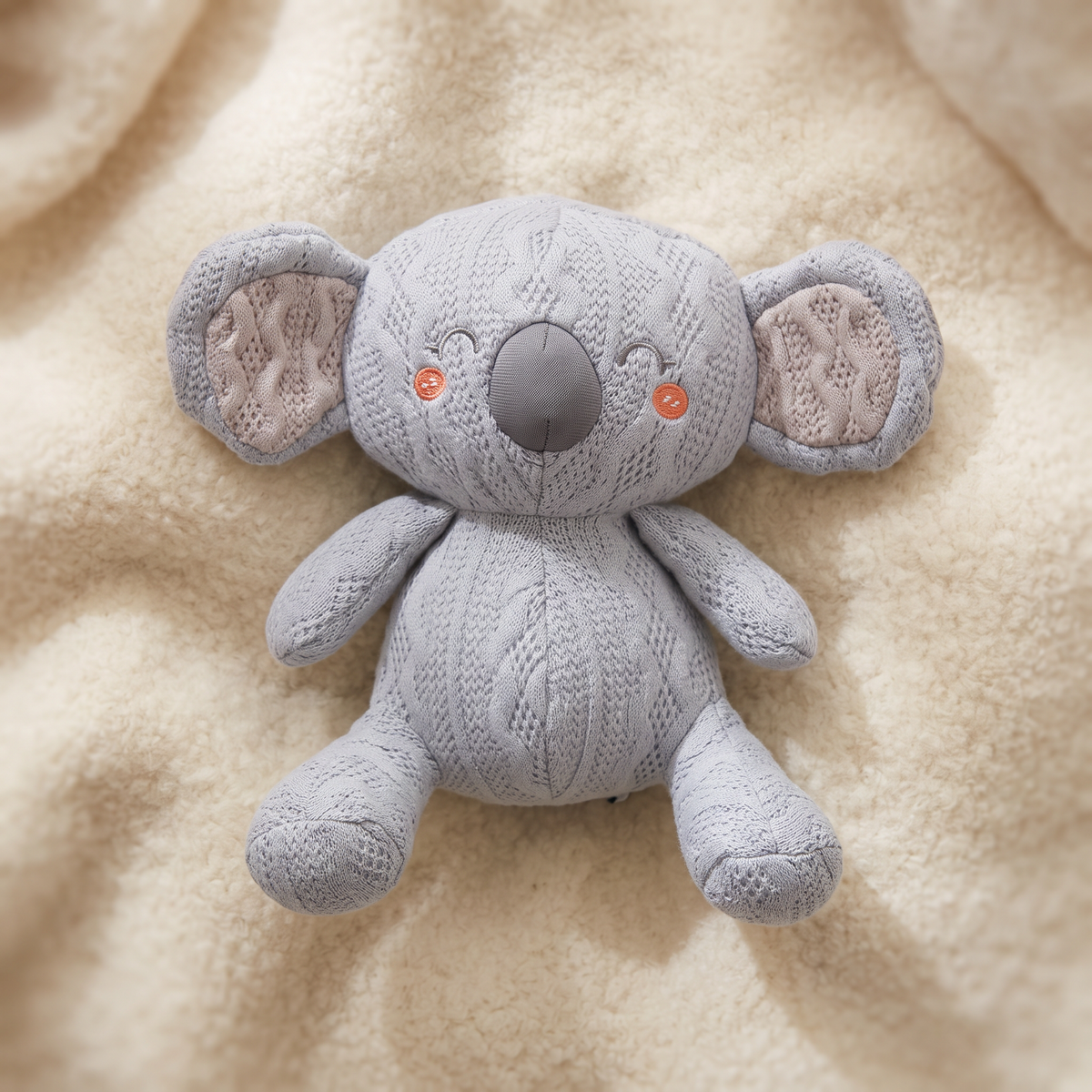 Plüschtier Koala Strick Blau-Grau 20 cm