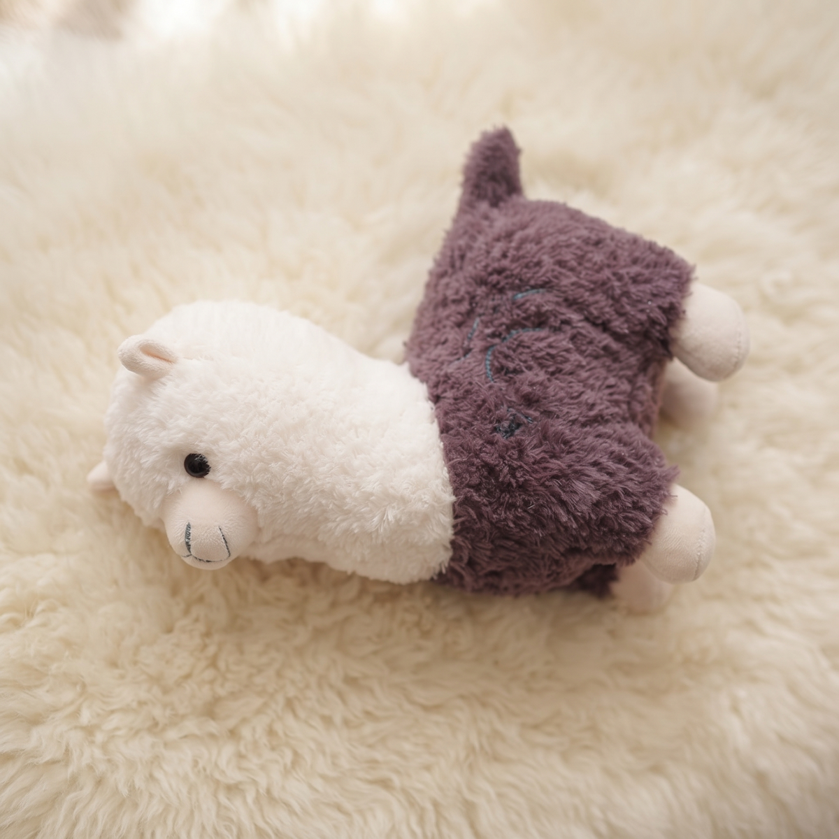 Plüschtier Lama Zweifarbig Lila-Creme 28 cm