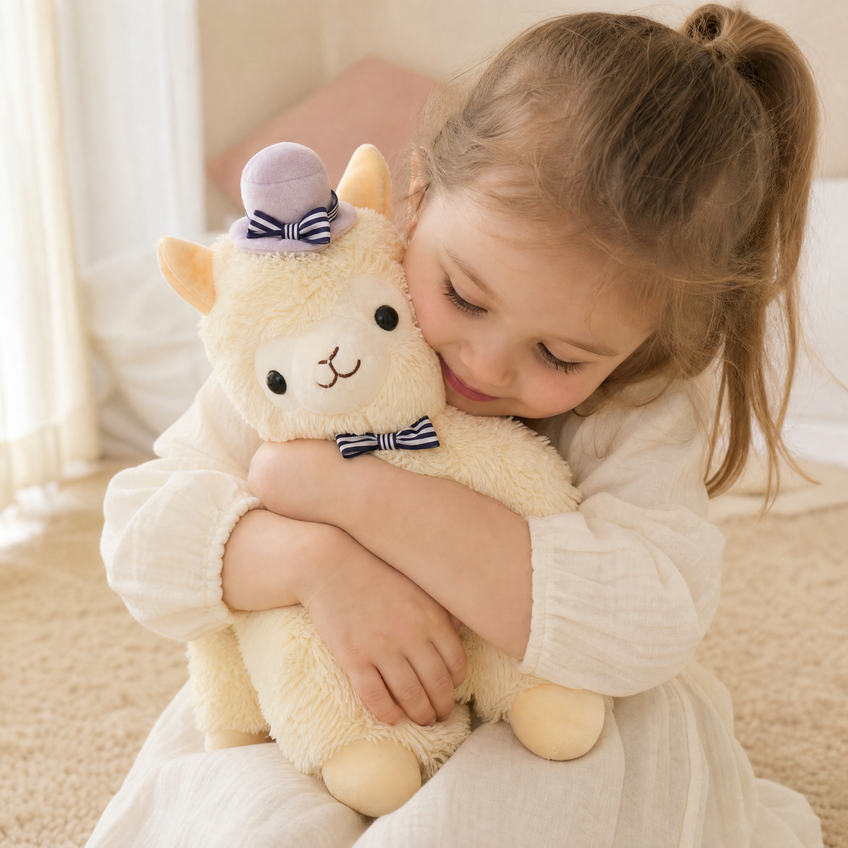 Peluche Lama Chapeau et Nœud Papillon