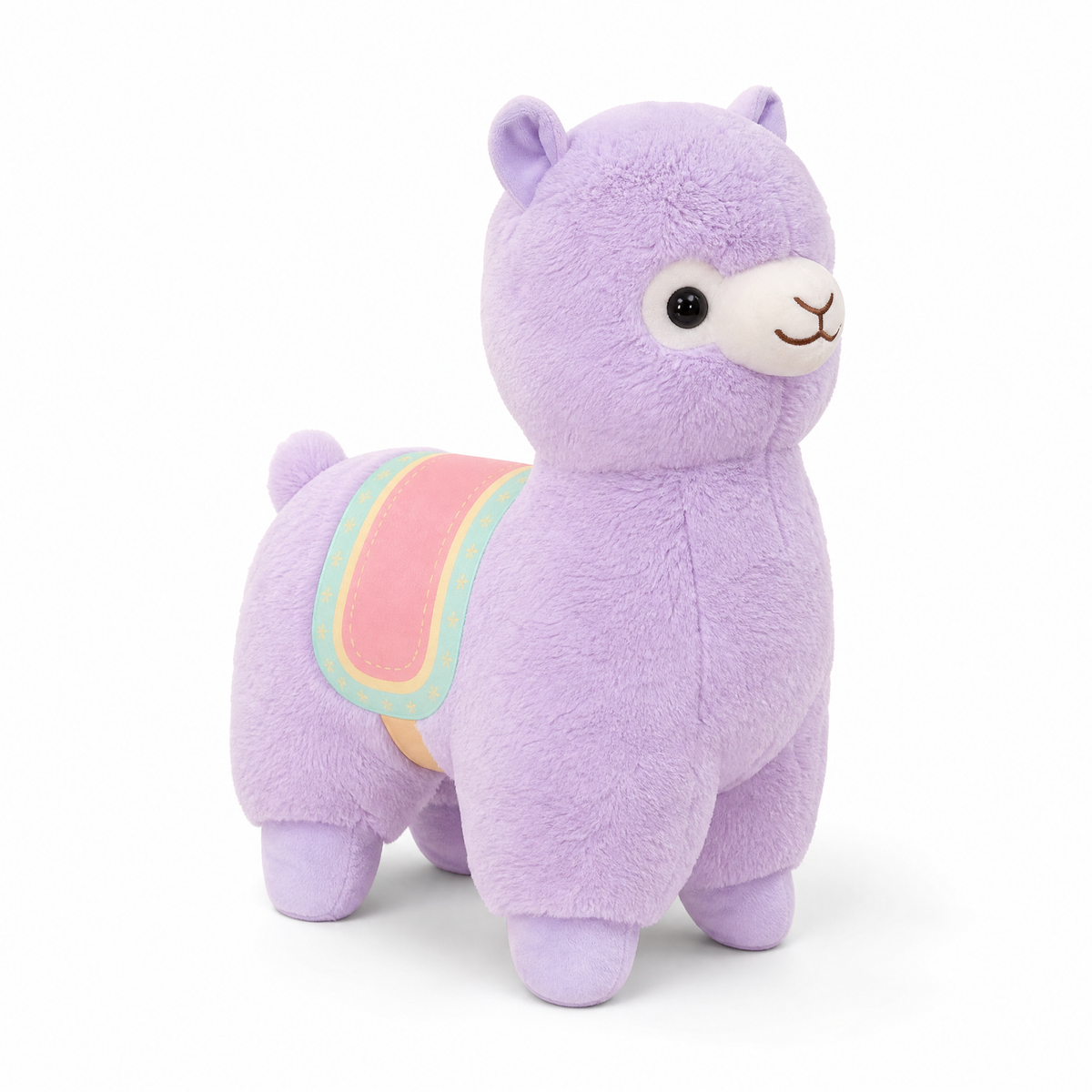 Peluche Lama Rose Arc-en-Ciel 35cm