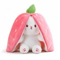 Peluche Lapin Fraise Transformable 2 en 1