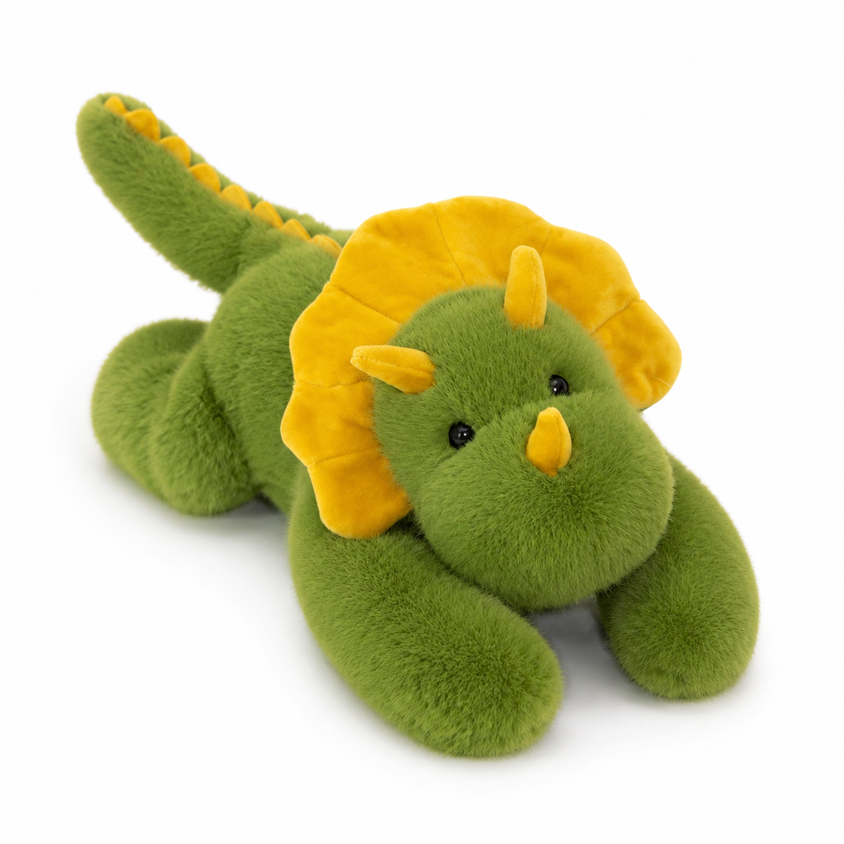 Peluche Lestée Dinosaure Tricératops Vert