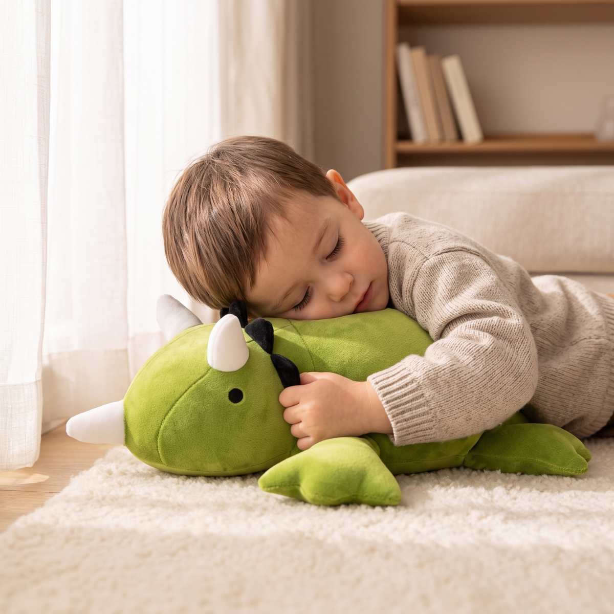 Peluche Lestée Dinosaure Vert
