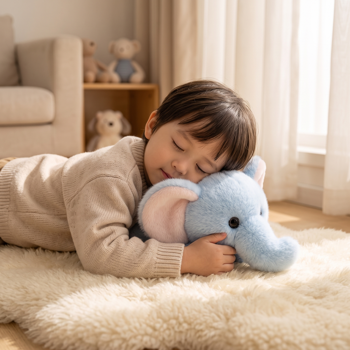 Beschwertes Plüschtier Elefant Blau 30 cm