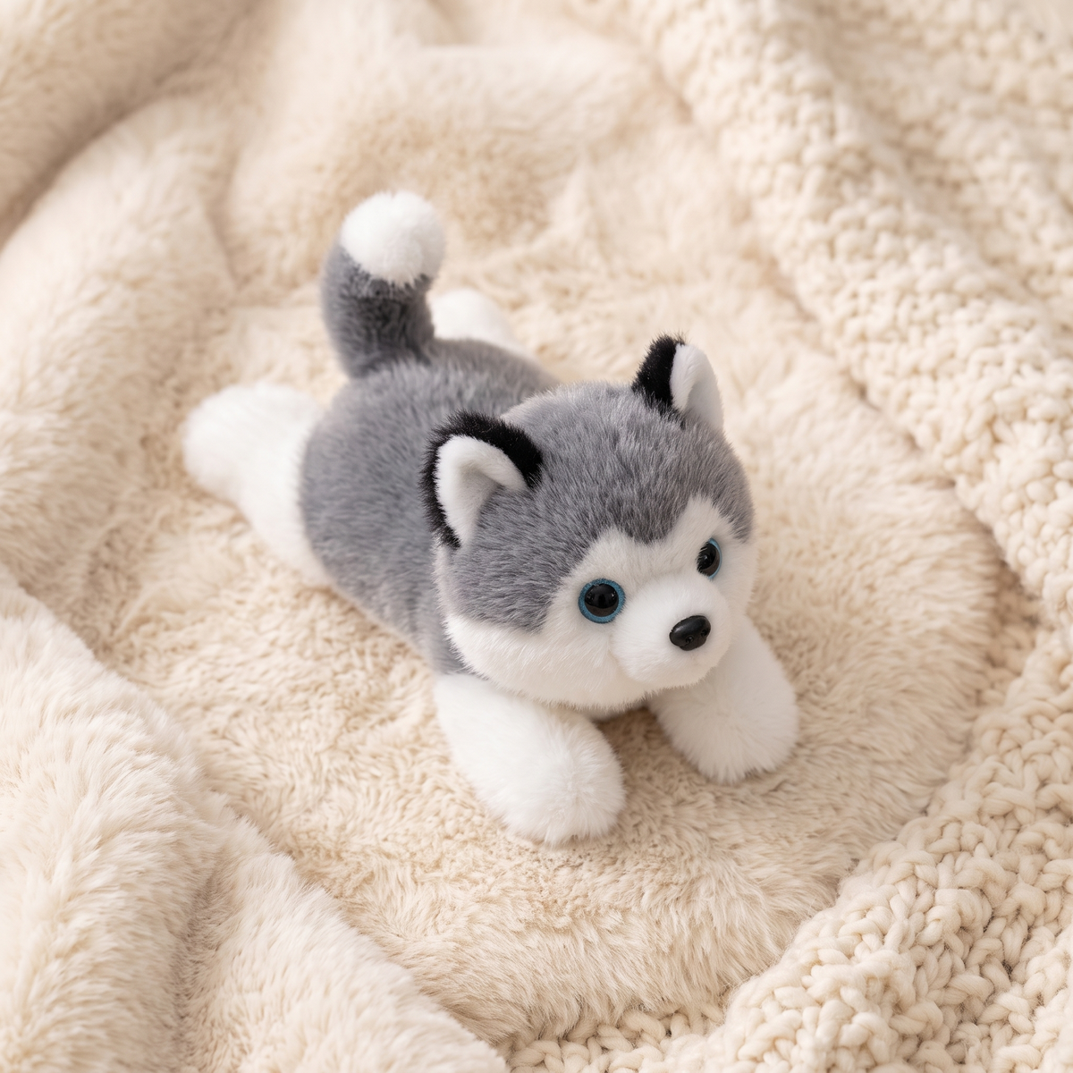 Beschwertes Plüschtier Husky Grau-Weiß
